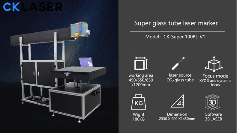 Stroj na laserové značenie sklenených trubíc
